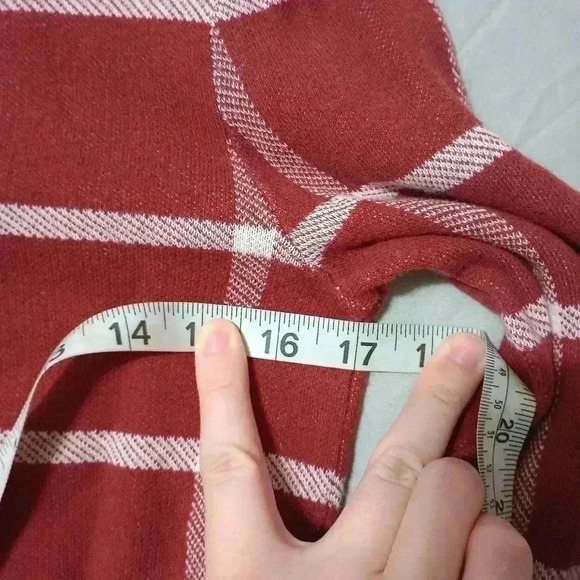 Ann Taylor Factory Pullover Sweater Sz Maroon Striped Cotton Blend Long Sleeve - Picture 3 of 6